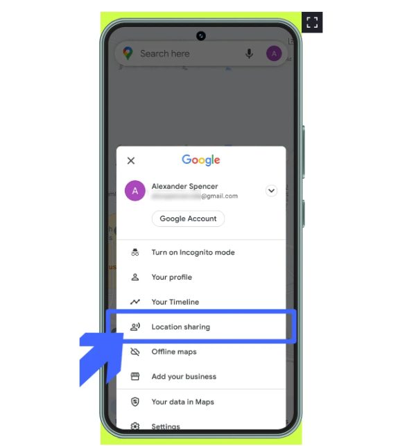Google Maps location sharing on Android